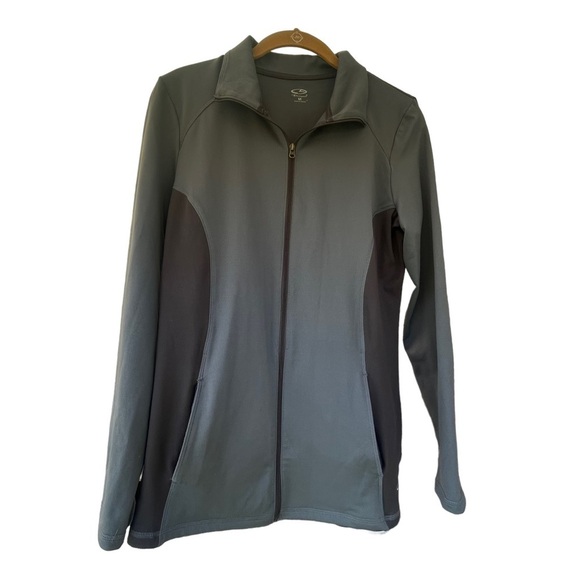Champion men’s zip‎ up lightweight jacket long sleeve gray on gray pockets - Picture 1 of 9
